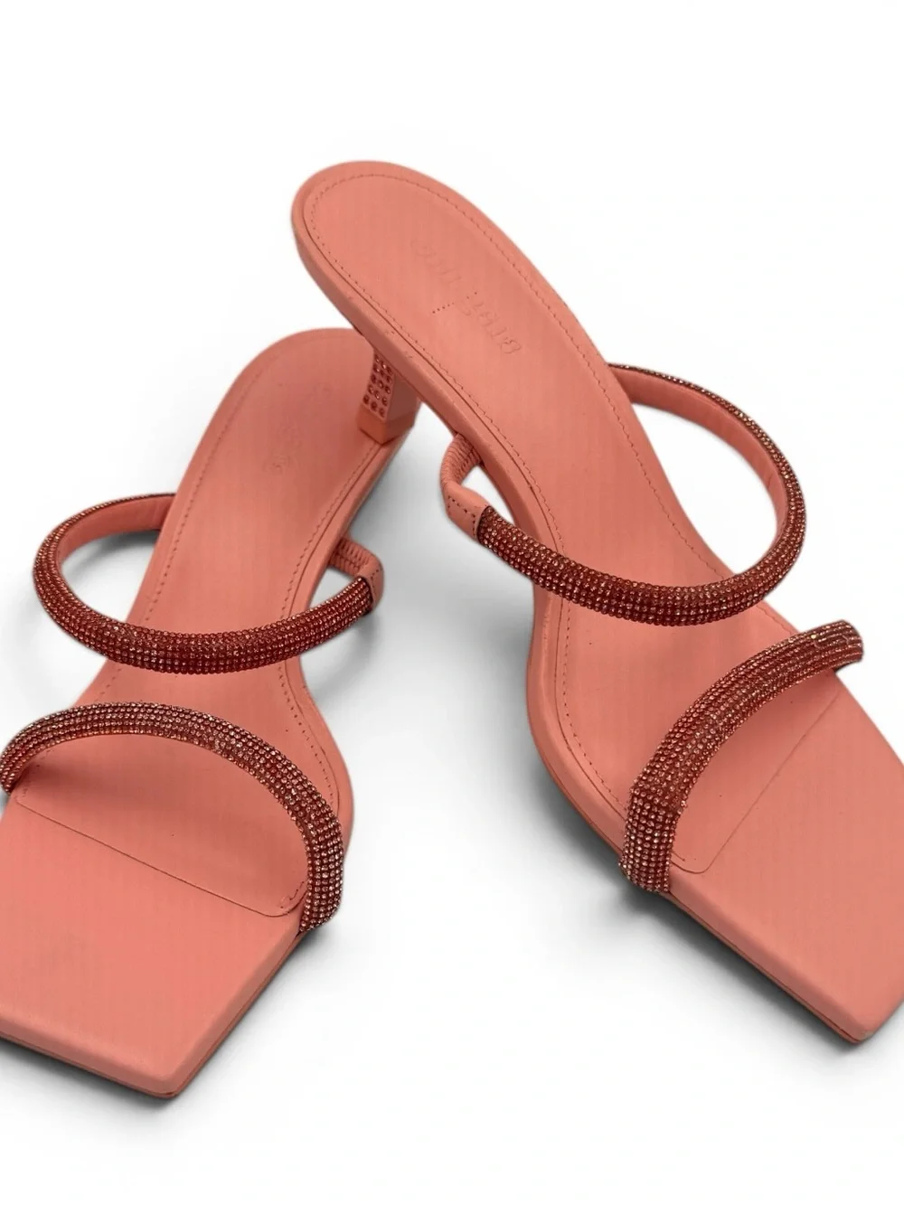 Cult Gaia | Rhinestone-Embellished 50mm Sandals | Size 36 | Pink